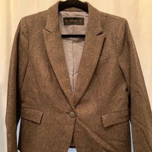Zara tweed blazer with elbow patches